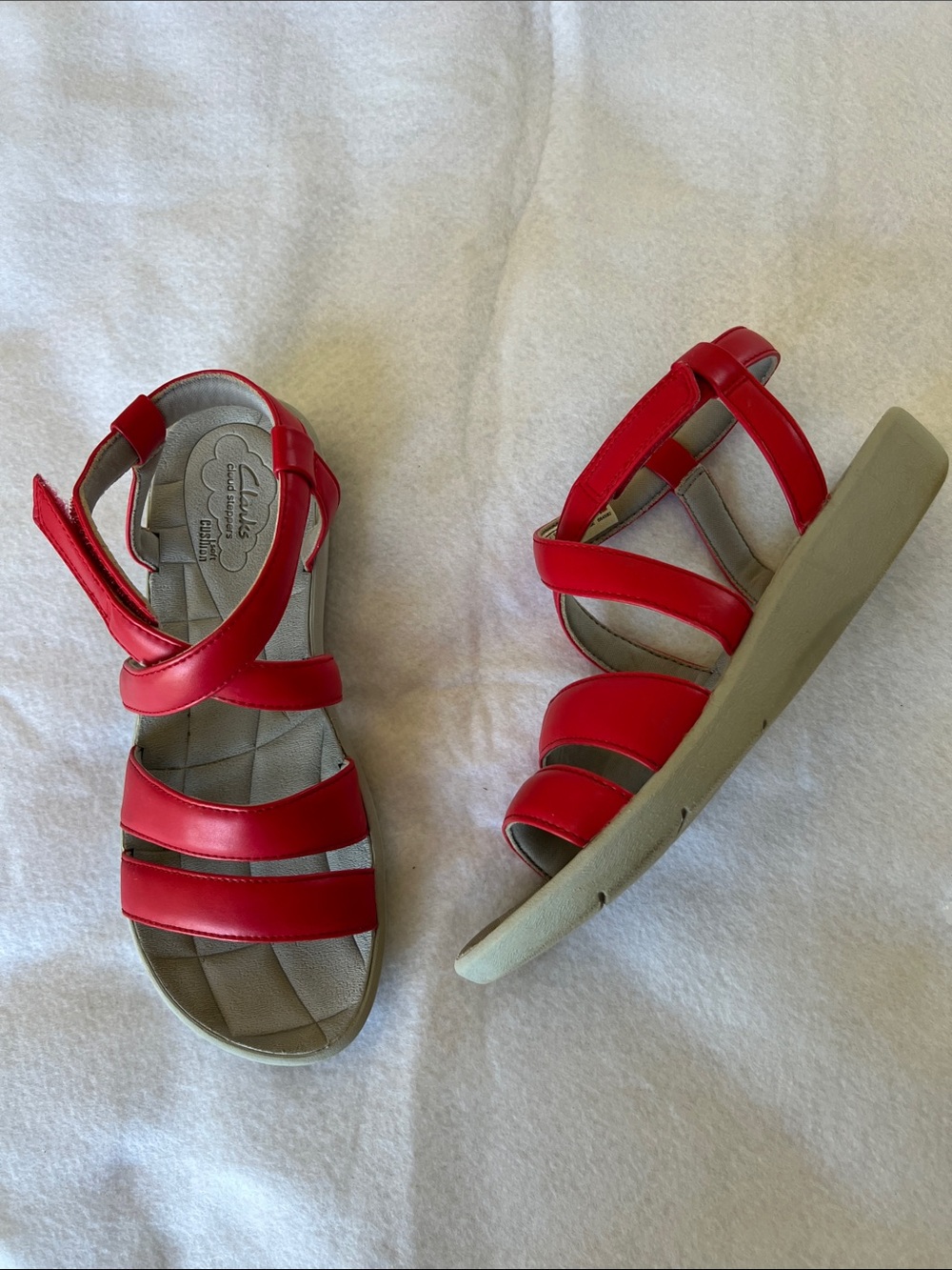 Clarks Red Strappy Women's Sandals